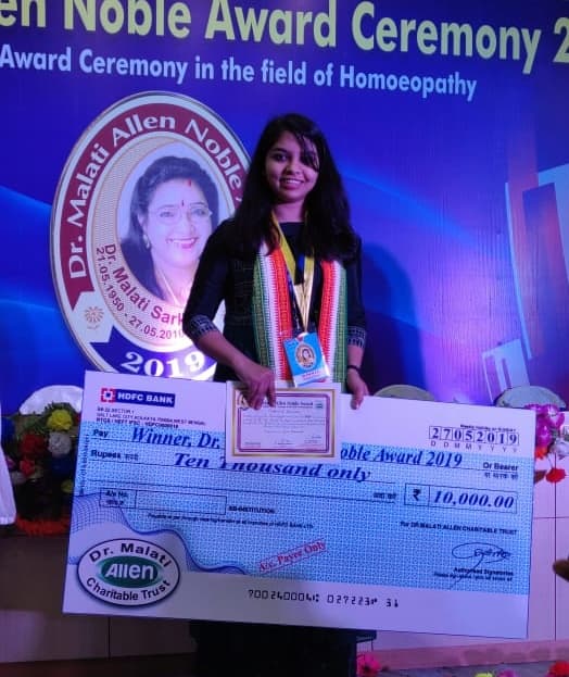 Dr. Shweta Goyal at the Dr. Malati Allen Noble Award 2019 ceremony