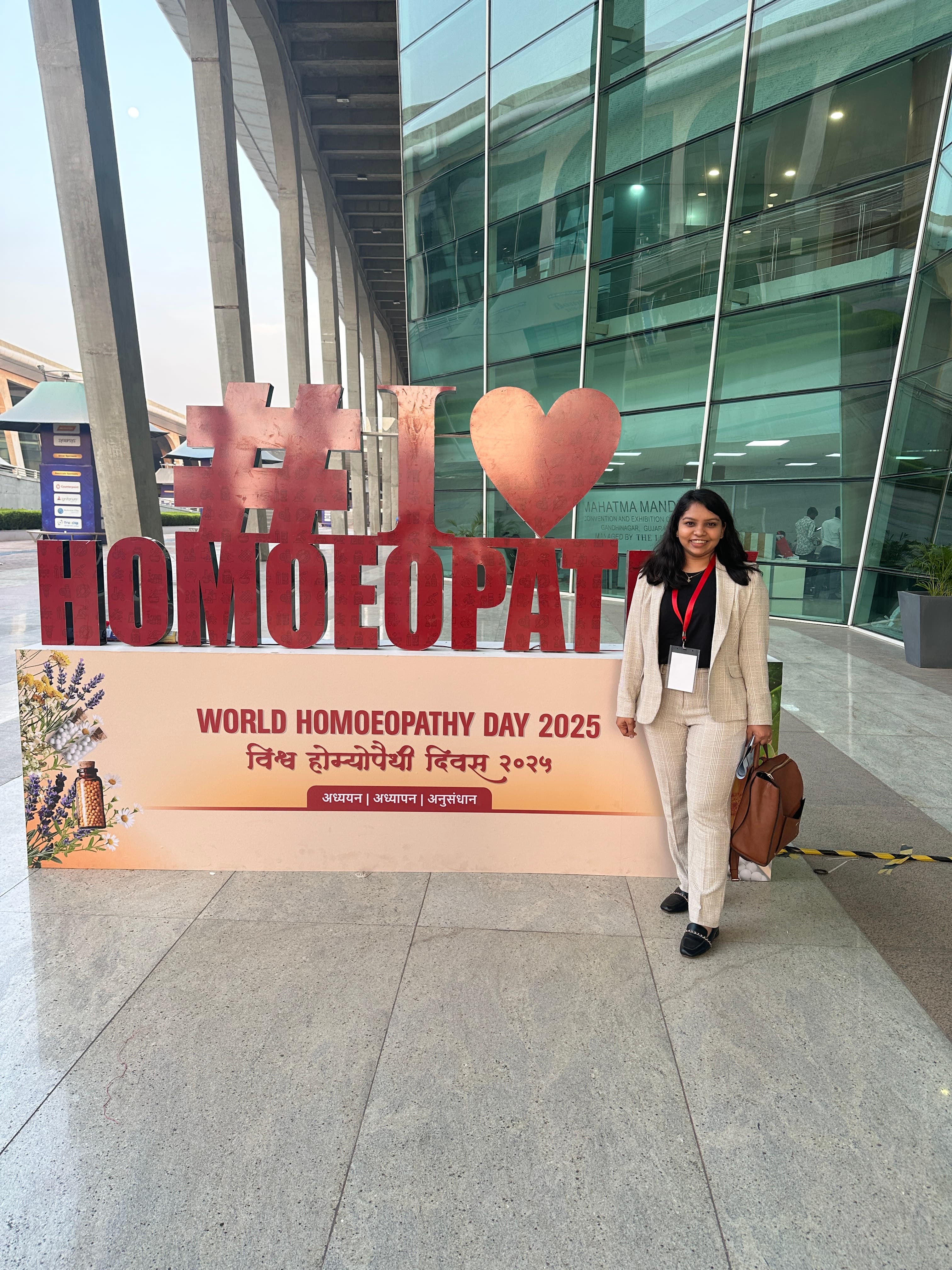 Dr. Shweta Goyal at a World Homoeopathy Day 2025 awareness event