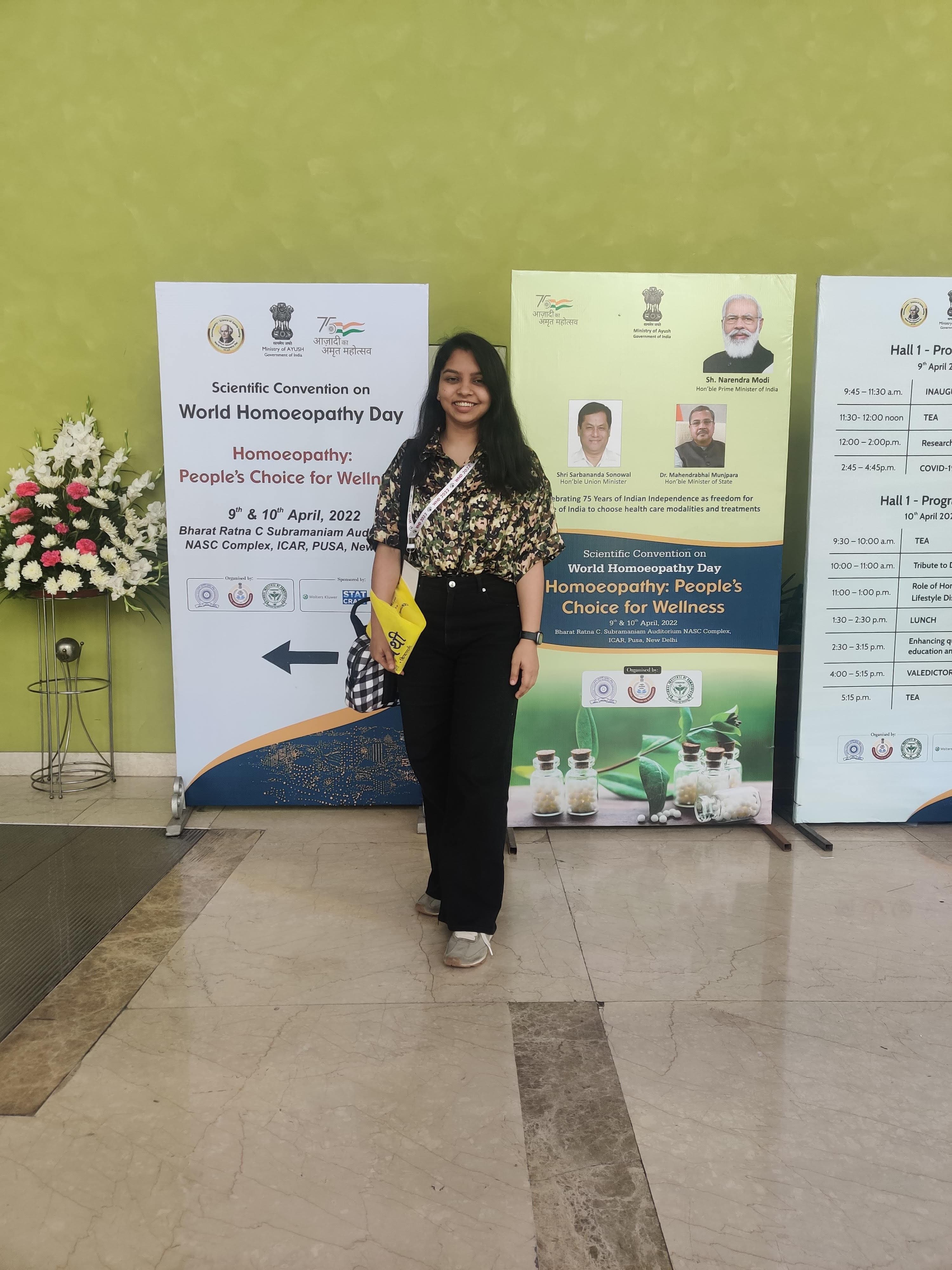 Dr. Shweta at the World Homoeopathy Day Conference, 2022